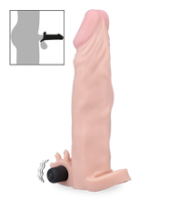 Laden Sie das Bild in den Galerie-Viewer, Realistisches Penissleeve mit Vibration und Hodenring