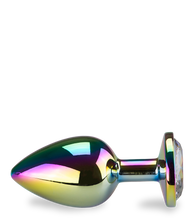Laden Sie das Bild in den Galerie-Viewer, Regenbogenfarbener Rosebud-Analschmuck in Herzform M