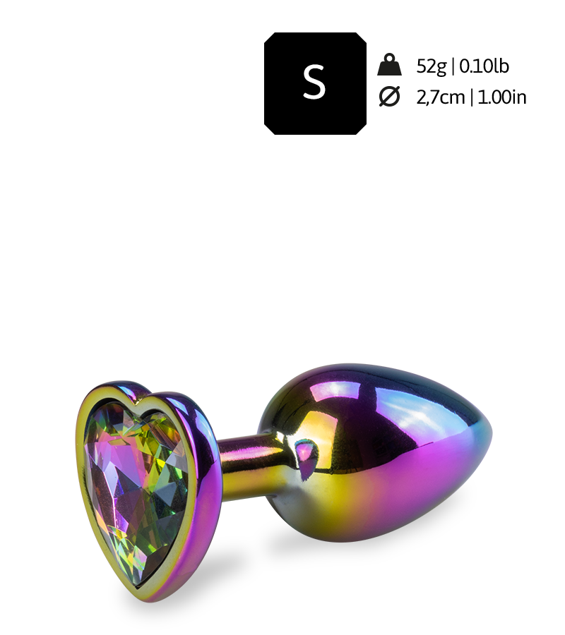 Regenbogenfarbener Rosebud in Herzform S