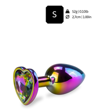 Laden Sie das Bild in den Galerie-Viewer, Regenbogenfarbener Rosebud in Herzform S