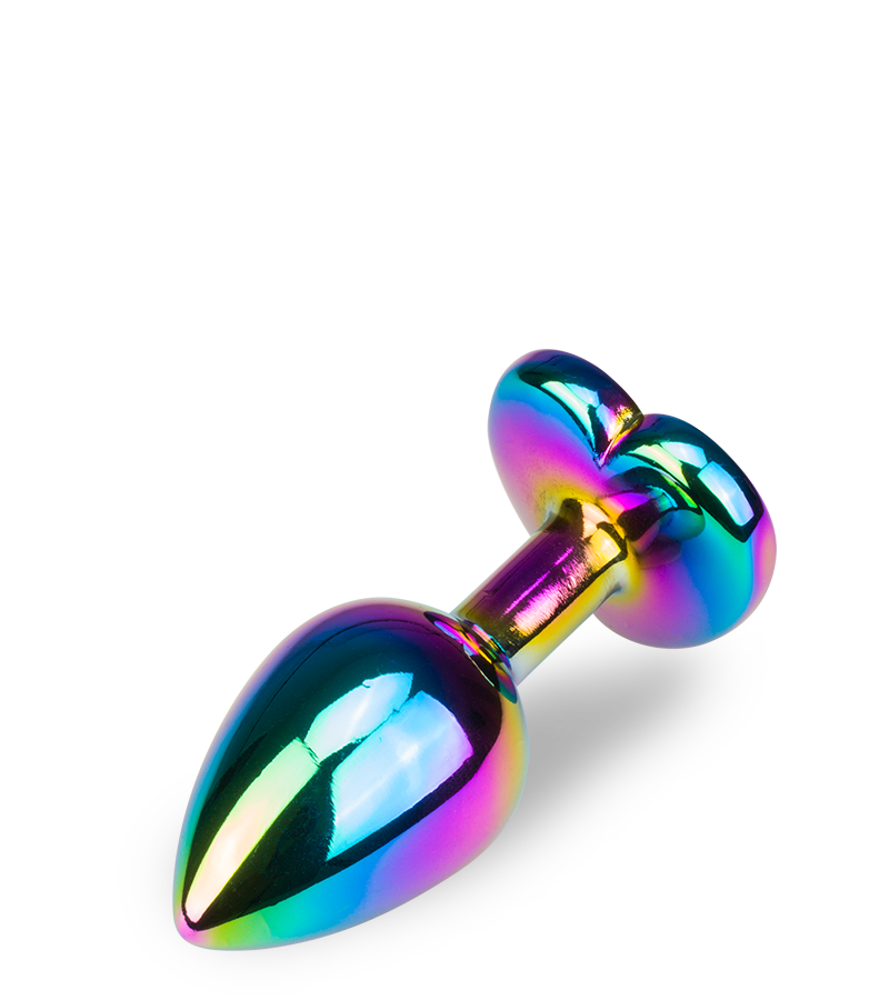 Regenbogenfarbener Rosebud in Herzform S