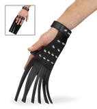 Riemen-Handschuh aus Kunstleder mit Stacheln