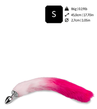 Laden Sie das Bild in den Galerie-Viewer, Schwanz-Plug mit Fuchsschwanz in Rosa und Pink