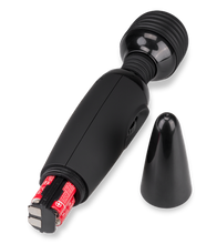 Laden Sie das Bild in den Galerie-Viewer, Schwarzer Fantasy Wand Massager mit 2 Aufsätzen