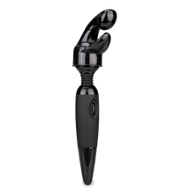 Laden Sie das Bild in den Galerie-Viewer, Schwarzer Fantasy Wand Massager mit 2 Aufsätzen
