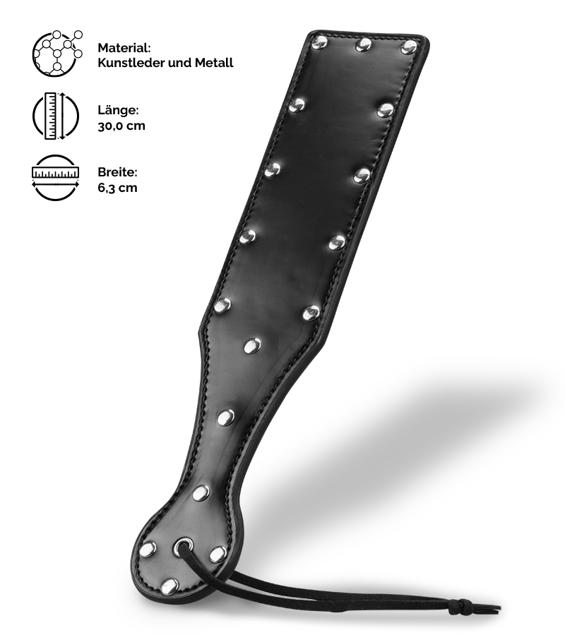 Schwarzes BDSM-Paddle mit Nieten