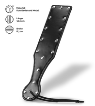 Laden Sie das Bild in den Galerie-Viewer, Schwarzes BDSM-Paddle mit Nieten