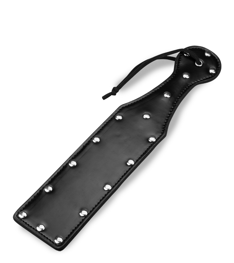 Schwarzes BDSM-Paddle mit Nieten