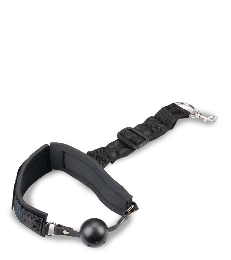 Set aus Ballknebel und Handfesseln