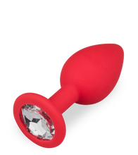 Laden Sie das Bild in den Galerie-Viewer, Silikon-Analschmuck mit Schmuckstein – 4 Farben