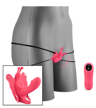 Laden Sie das Bild in den Galerie-Viewer, Slip-Vibrator aus Silikon mit Innendildo, 30 Modi