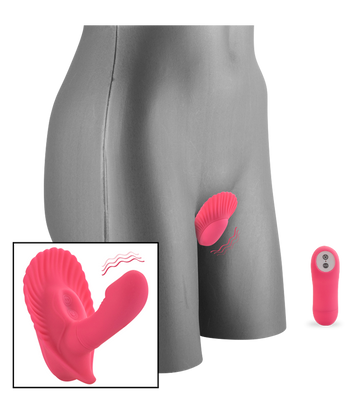 Slip-Vibrator mit Innendildo in Muschelform