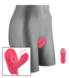 Slip-Vibrator mit Innendildo in Muschelform