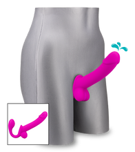 Laden Sie das Bild in den Galerie-Viewer, Strapless Strapon aus Silikon mit Spritzfunktion Nightlong