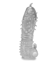 Laden Sie das Bild in den Galerie-Viewer, Transparente Penishülle mit Noppen &amp; Vibration