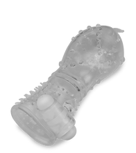 Laden Sie das Bild in den Galerie-Viewer, Transparente Penishülle mit Noppen &amp; Vibration