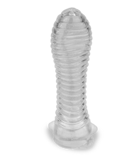 Laden Sie das Bild in den Galerie-Viewer, Transparentes gerilltes Penissleeve mit Vibration