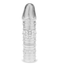 Laden Sie das Bild in den Galerie-Viewer, Transparentes Penissleeve mit Noppen und Rillenstruktur