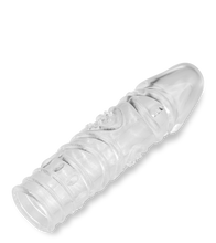 Laden Sie das Bild in den Galerie-Viewer, Transparentes Penissleeve mit Noppen und Rillenstruktur