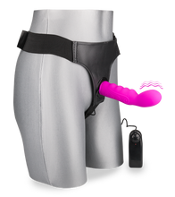 Laden Sie das Bild in den Galerie-Viewer, Umschnall-Dildo mit Vibration für G-Punkt-Stimulation