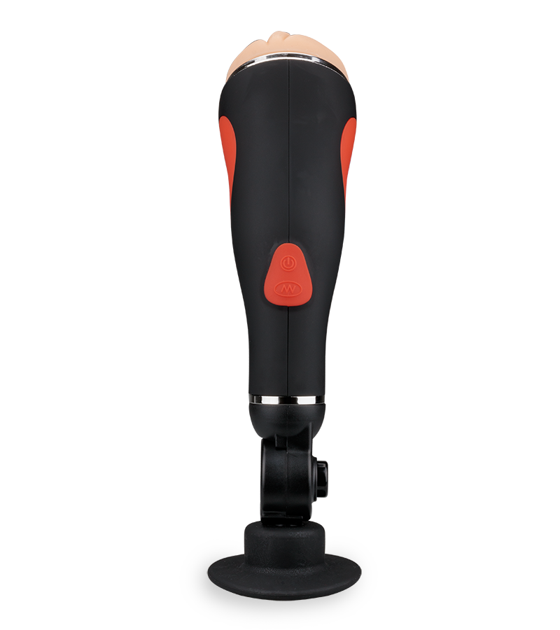 Vagina-Masturbator mit Vibrationsfunktion und Saugfuß