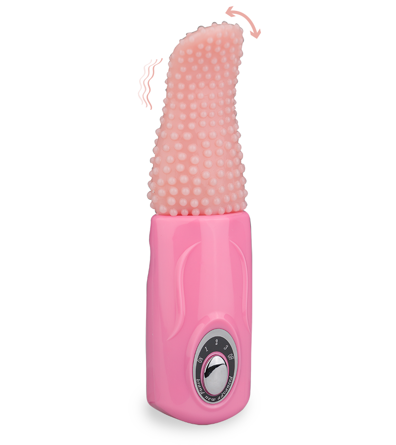 Vagina- und Klitorisstimulator mit genoppter Zunge