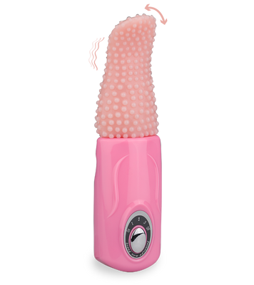 Vagina- und Klitorisstimulator mit genoppter Zunge
