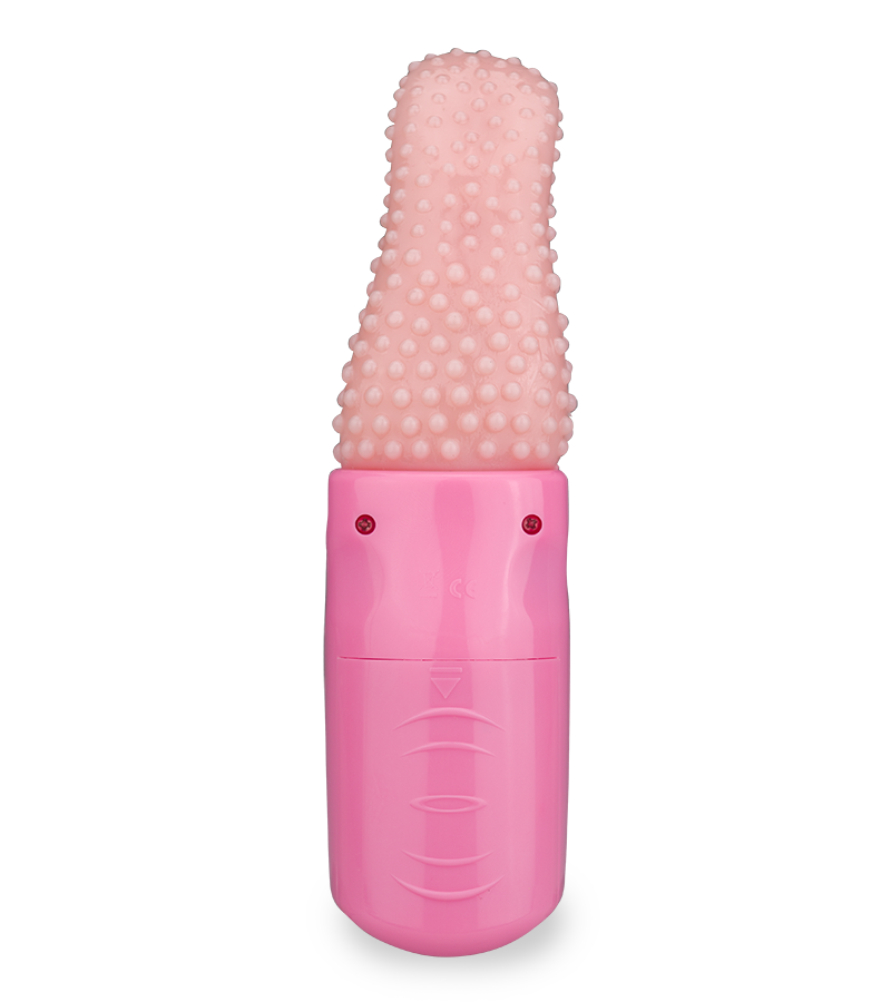 Vagina- und Klitorisstimulator mit genoppter Zunge