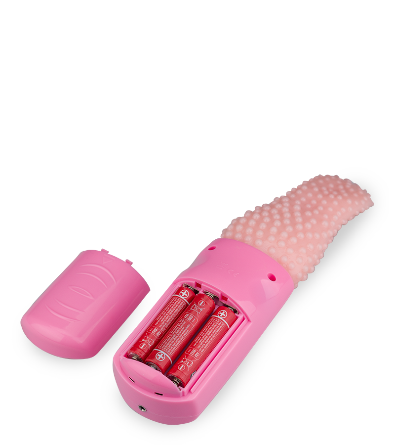 Vagina- und Klitorisstimulator mit genoppter Zunge