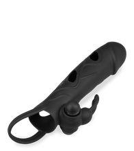 Laden Sie das Bild in den Galerie-Viewer, Vibro-Sleeve aus Silikon mit Rabbit-Reizer