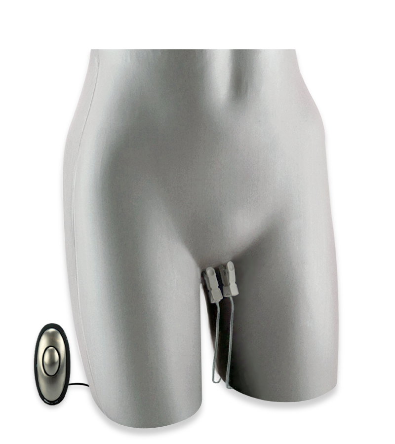 Zwei Klemmen für Elektrosex