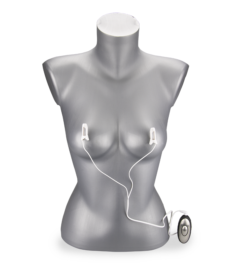 Zwei Klemmen für Elektrosex